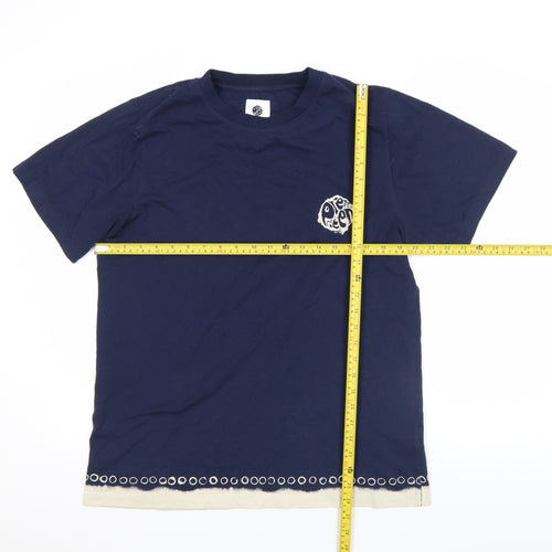 Pretty Green Unisex Blue Cotton Short Sleeve Crew Neck T-Shirt M