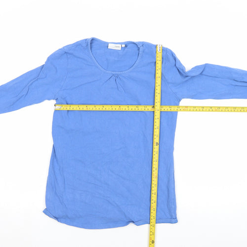 Next Maternity Blue Long Sleeve Cotton T-Shirt Size 8 Women's