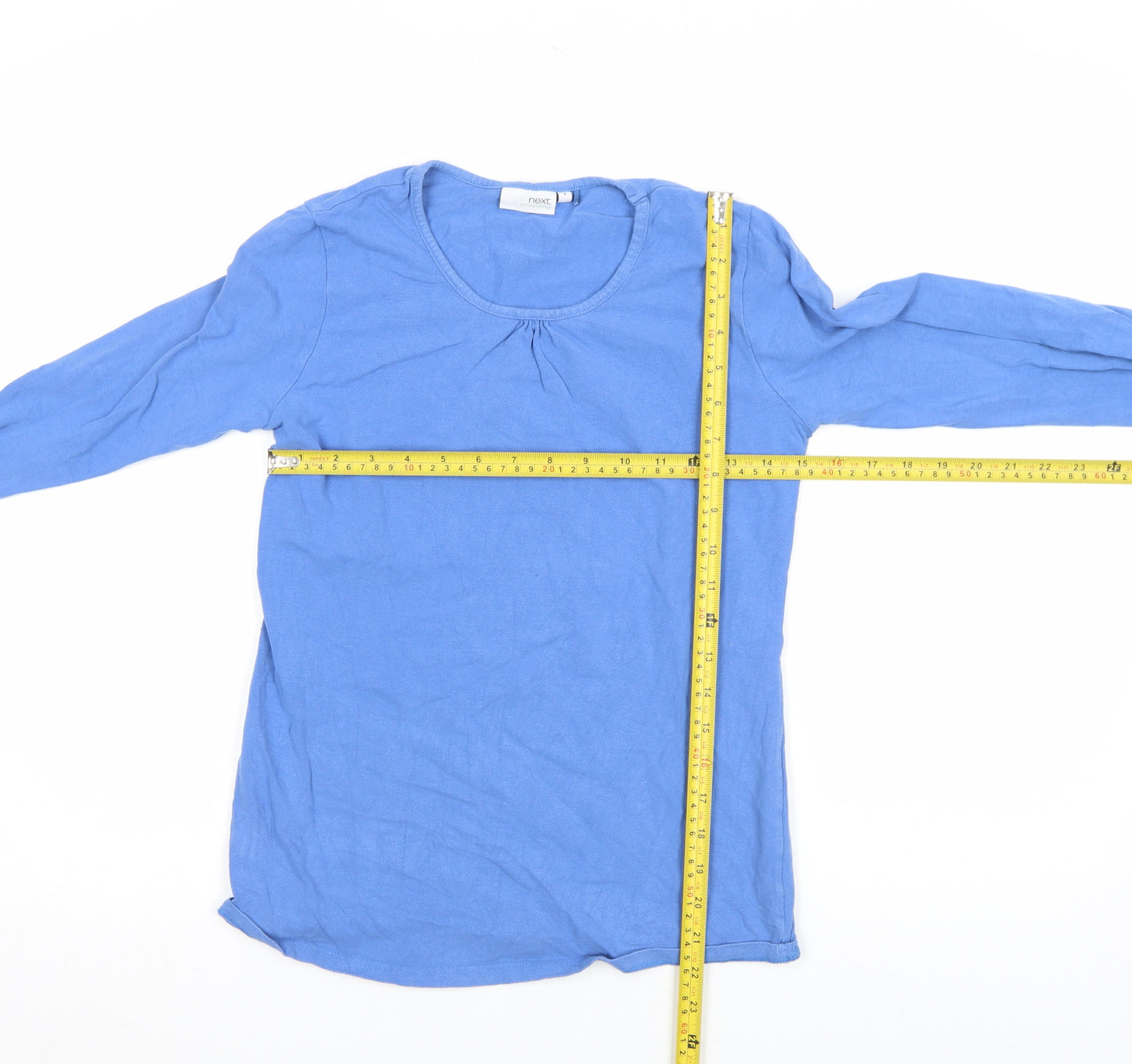 Next Maternity Blue Long Sleeve Cotton T-Shirt Size 8 Women's