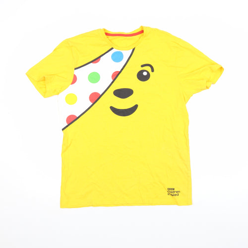 George Women Yellow BBC Children in Need T-Shirt Size S 100% Cotton
