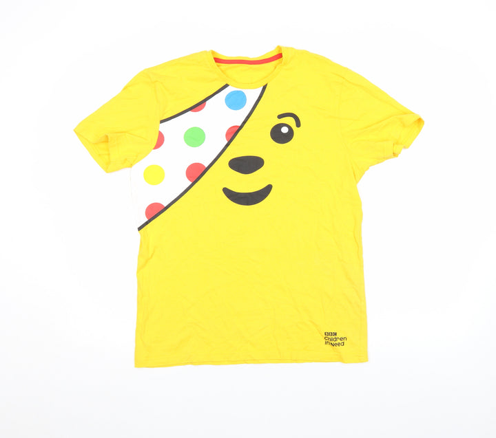 George Women Yellow BBC Children in Need T-Shirt Size S 100% Cotton