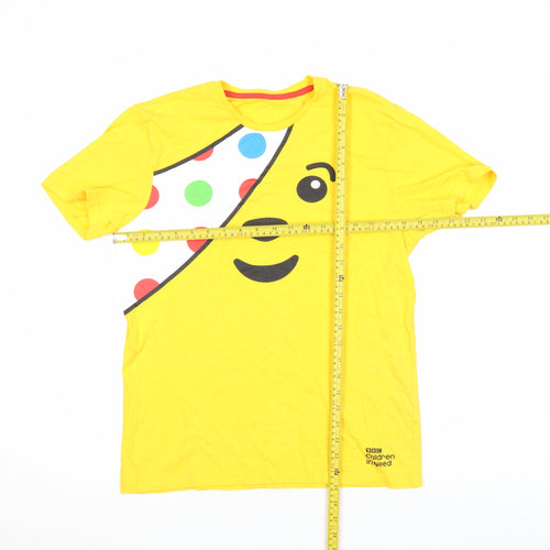 George Women Yellow BBC Children in Need T-Shirt Size S 100% Cotton