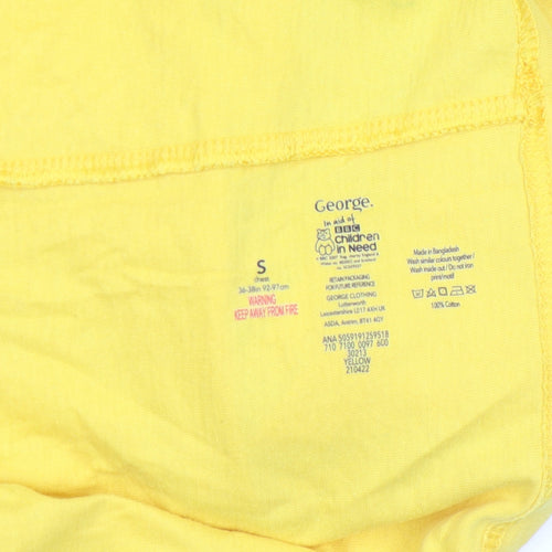 George Women Yellow BBC Children in Need T-Shirt Size S 100% Cotton
