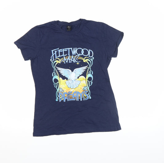 Gildan Women's Blue Fleetwood Mac Dreams Graphic T-Shirt Medium