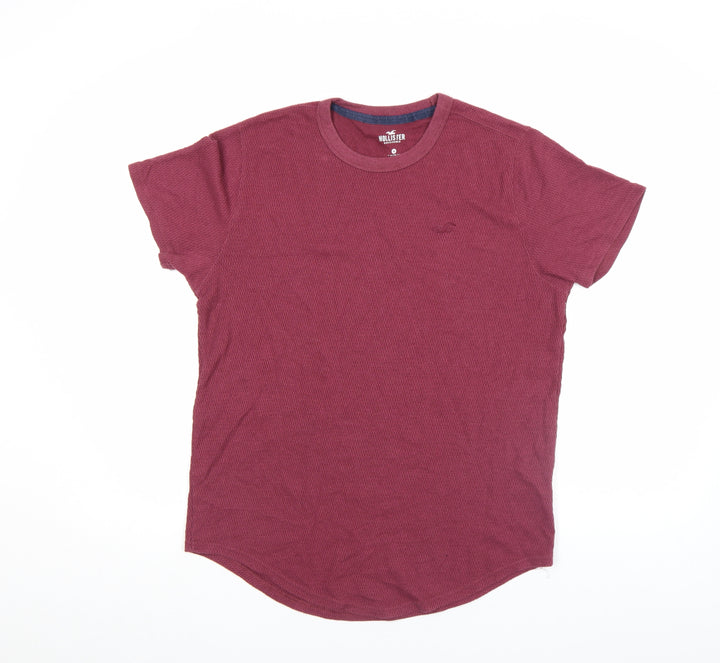 Hollister Men's Red Crew Neck Short Sleeve Cotton T-Shirt Size M