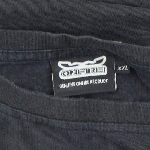 Onfire Men’s Black 2XL Graphic Quote Cotton T-Shirt Casual