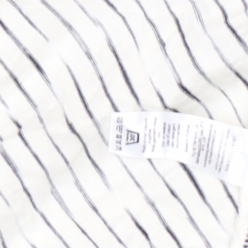 Tu Women’s White Striped Cotton Viscose T-Shirt Size 18