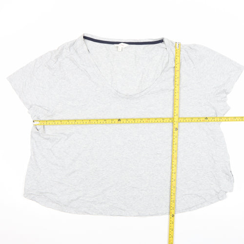 Marks and Spencer Per Una Women’s Grey Marl Cotton V-Neck T-Shirt Size 24