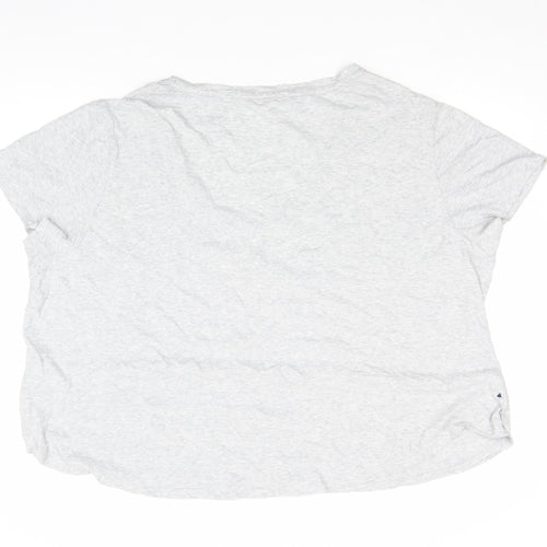 Marks and Spencer Per Una Women’s Grey Marl Cotton V-Neck T-Shirt Size 24