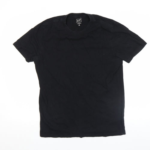 GAP Men's Black Crew Neck Cotton Short Sleeve T-Shirt Medium
