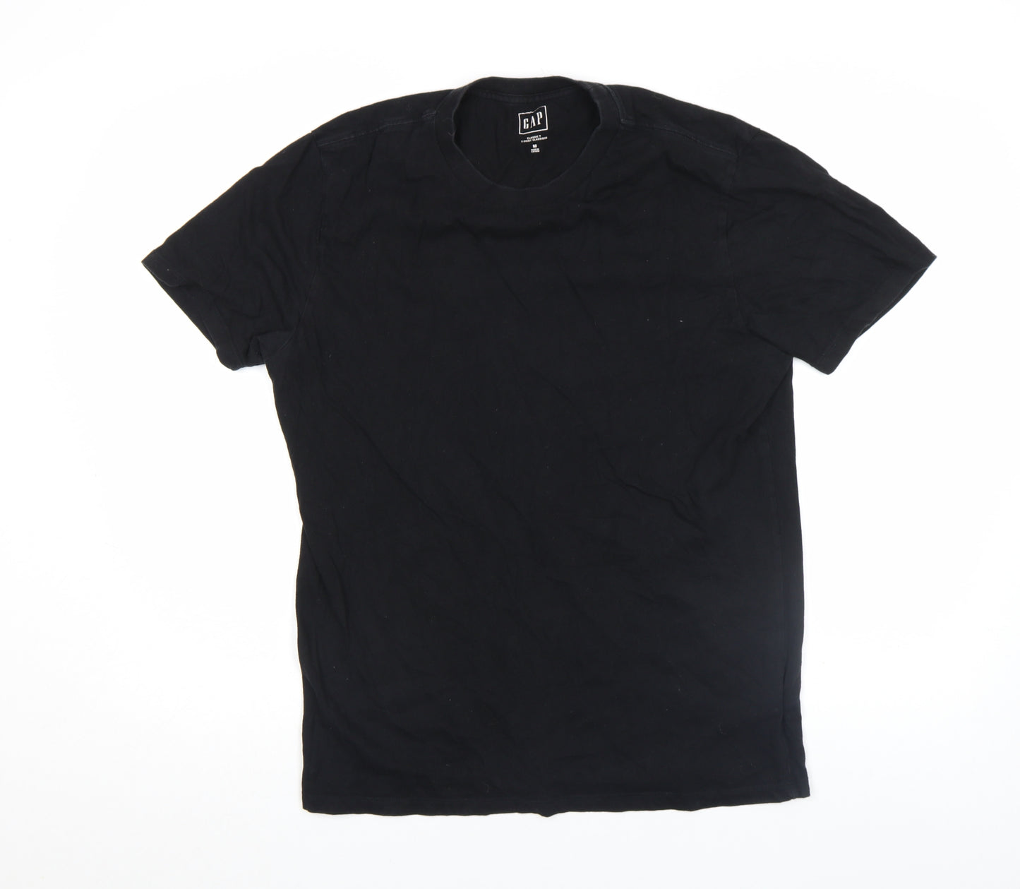 GAP Men's Black Crew Neck Cotton Short Sleeve T-Shirt Medium
