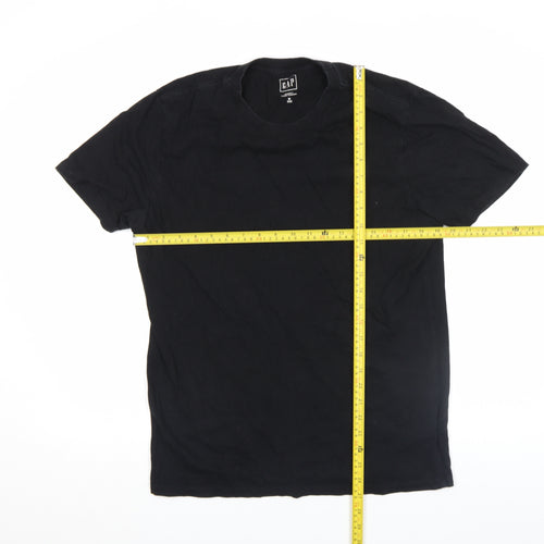 GAP Men's Black Crew Neck Cotton Short Sleeve T-Shirt Medium