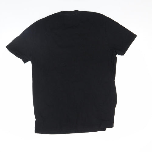 GAP Men's Black Crew Neck Cotton Short Sleeve T-Shirt Medium