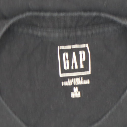 GAP Men's Black Crew Neck Cotton Short Sleeve T-Shirt Medium