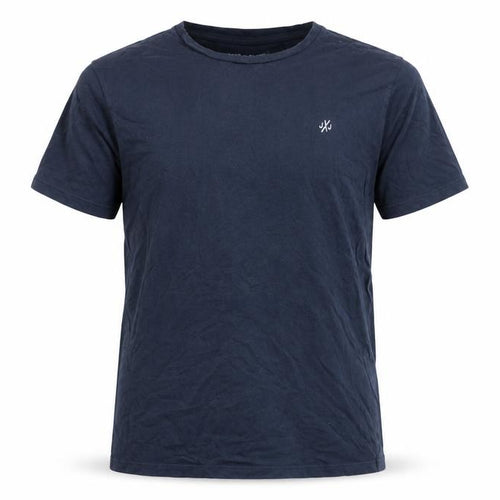 Jack & Jones Men's Blue Regular Fit Cotton Crew Neck T-Shirt Size M