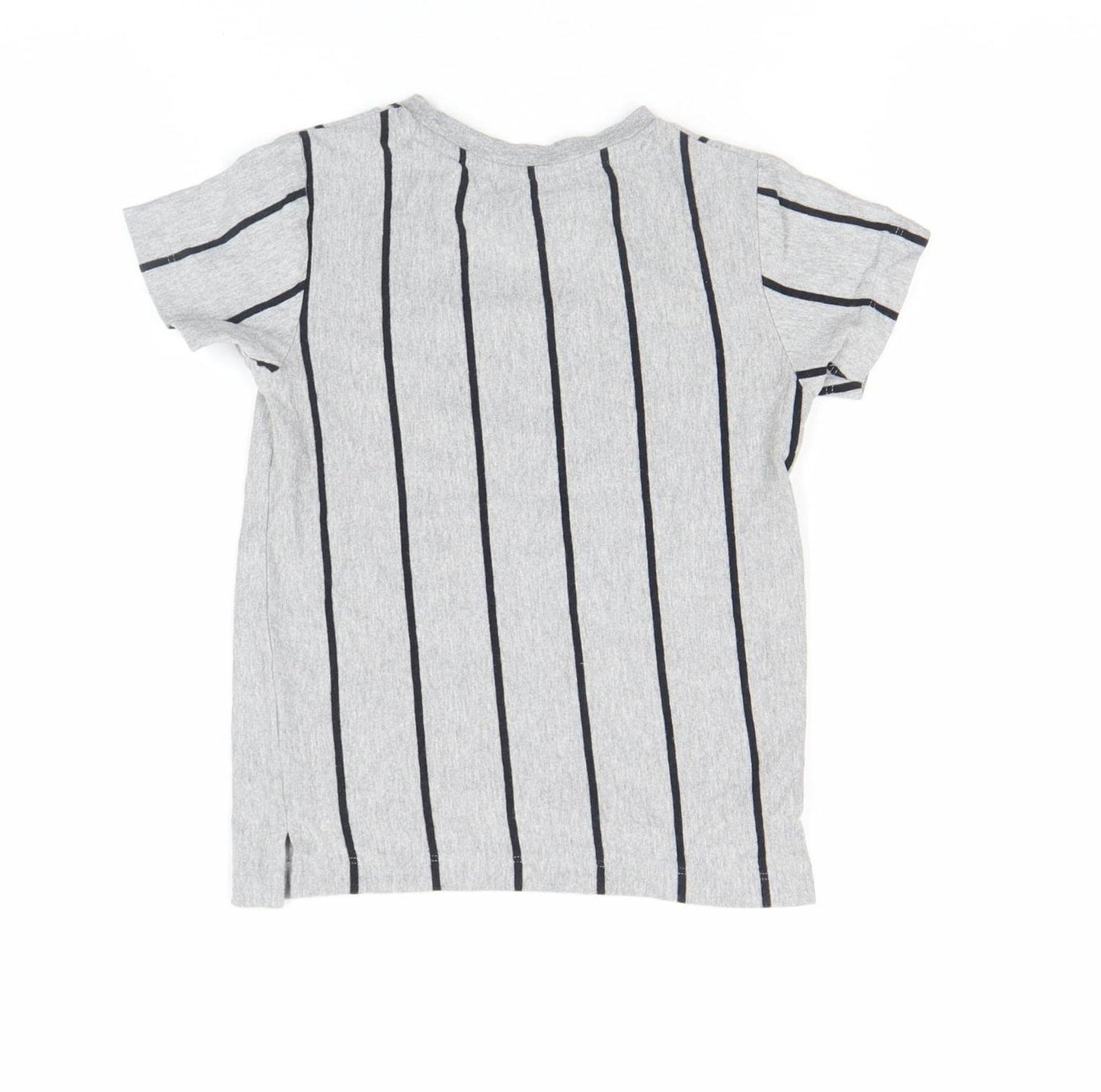 Next Boys Grey Striped Cotton Blend Short Sleeve T-Shirt 3-4 Years