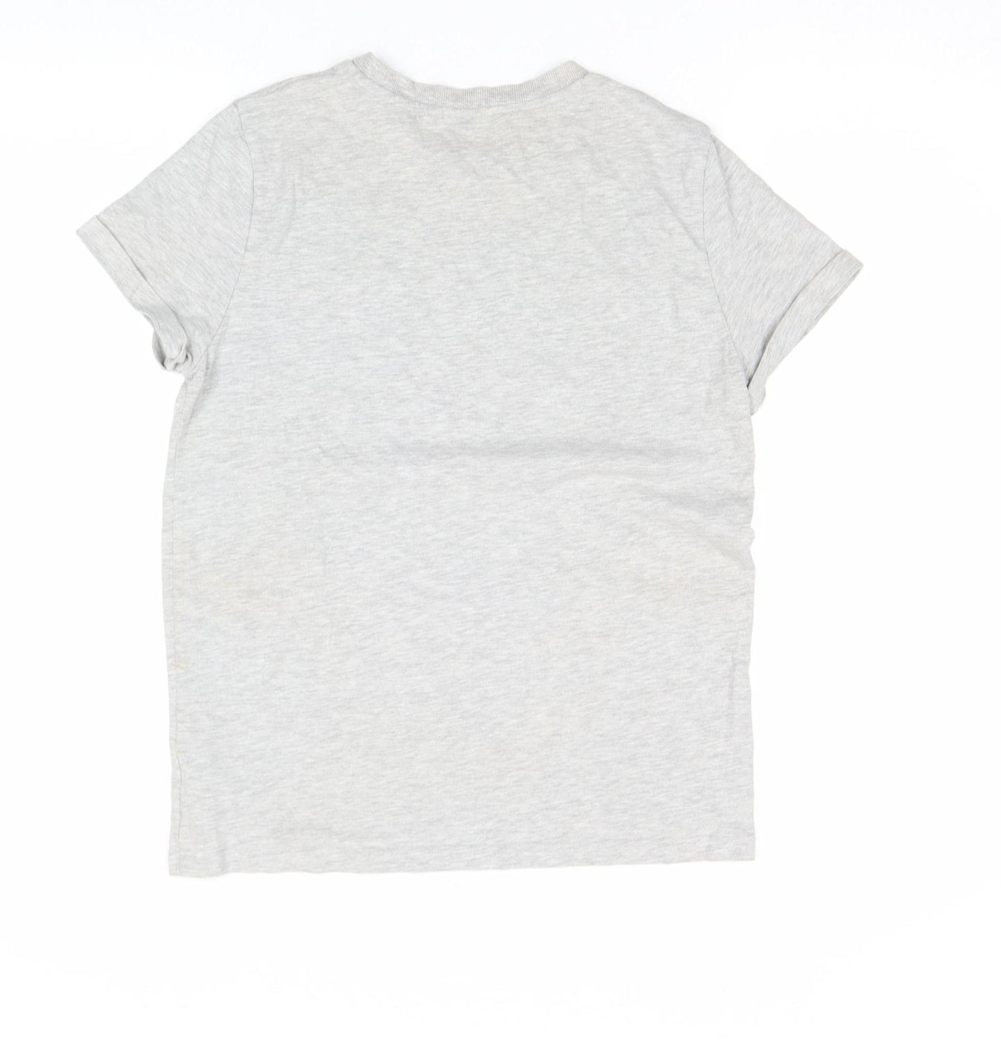 Next Boys Grey Cotton Blend Embroidered Crew Neck T-Shirt 14 Years