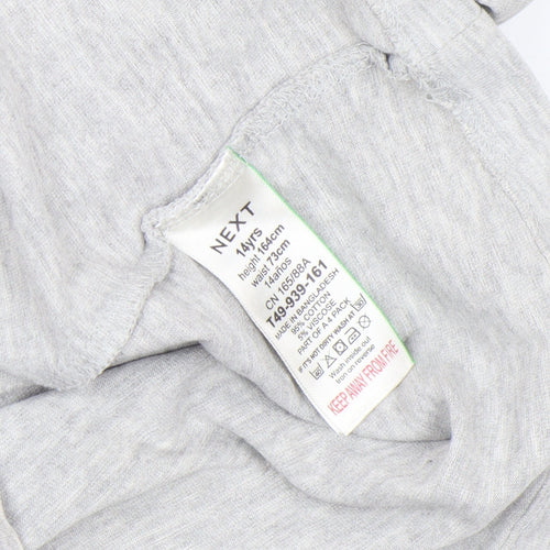 Next Boys Grey Cotton Blend Embroidered Crew Neck T-Shirt 14 Years