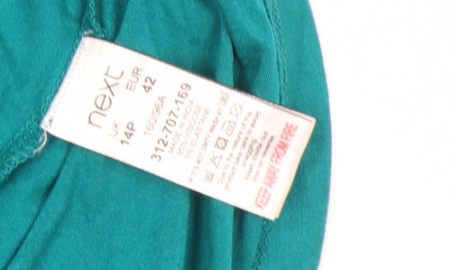 Next Petite Women's Green Halter Embroidered Cotton Tank Top Size 14P
