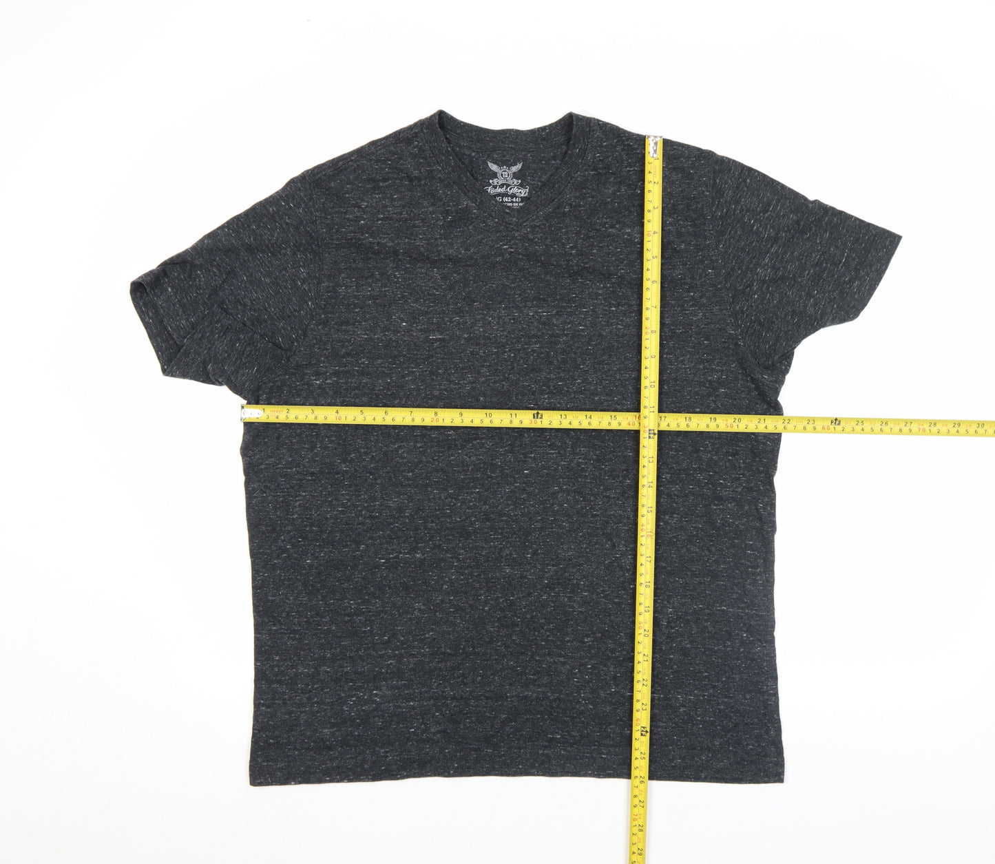 Faded Glory Men's Grey Heather Crew Neck Short Sleeve T-Shirt Size L