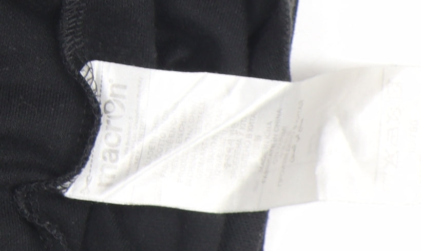 Macron Mens Black PAOK Sports Polo Shirt L Football Cotton Blend