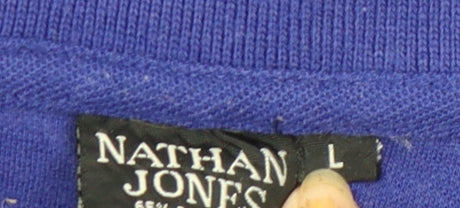 Nathan Jones Men's Blue L Regular Fit Short Sleeve Polo Shirt