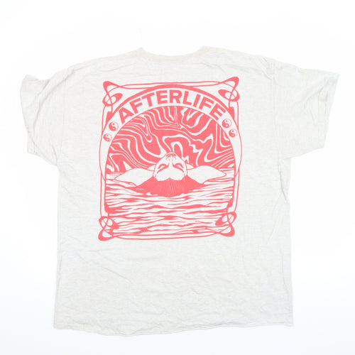 HNR LDN Men’s Grey Afterlife Graphic Cotton T-Shirt Size L