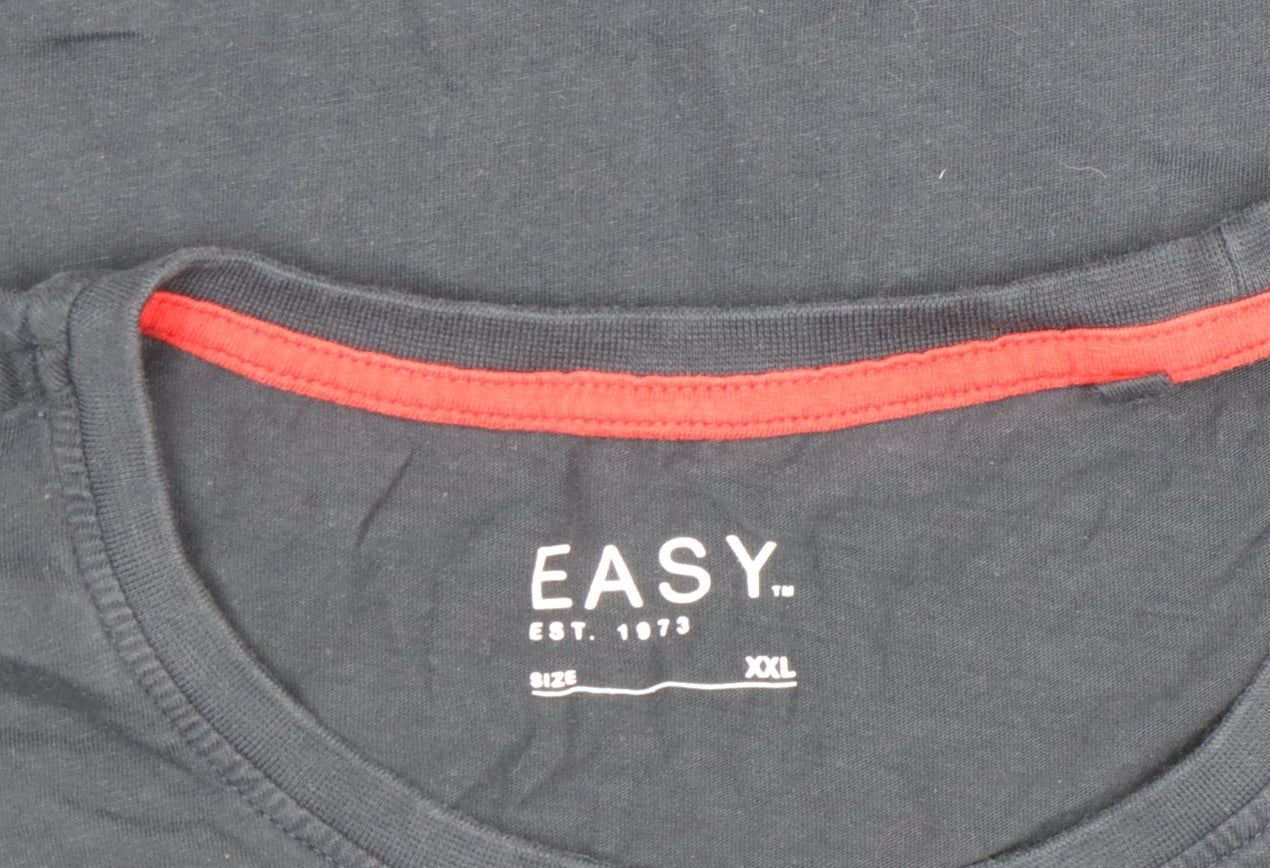 EASY Men's Navy Blue XXL Christmas Funny Graphic Cotton T-Shirt