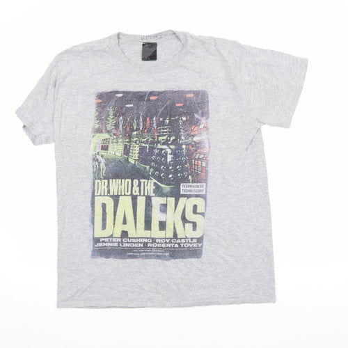 Doctor Who Men's Grey Graphic T-Shirt Daleks Print Size M