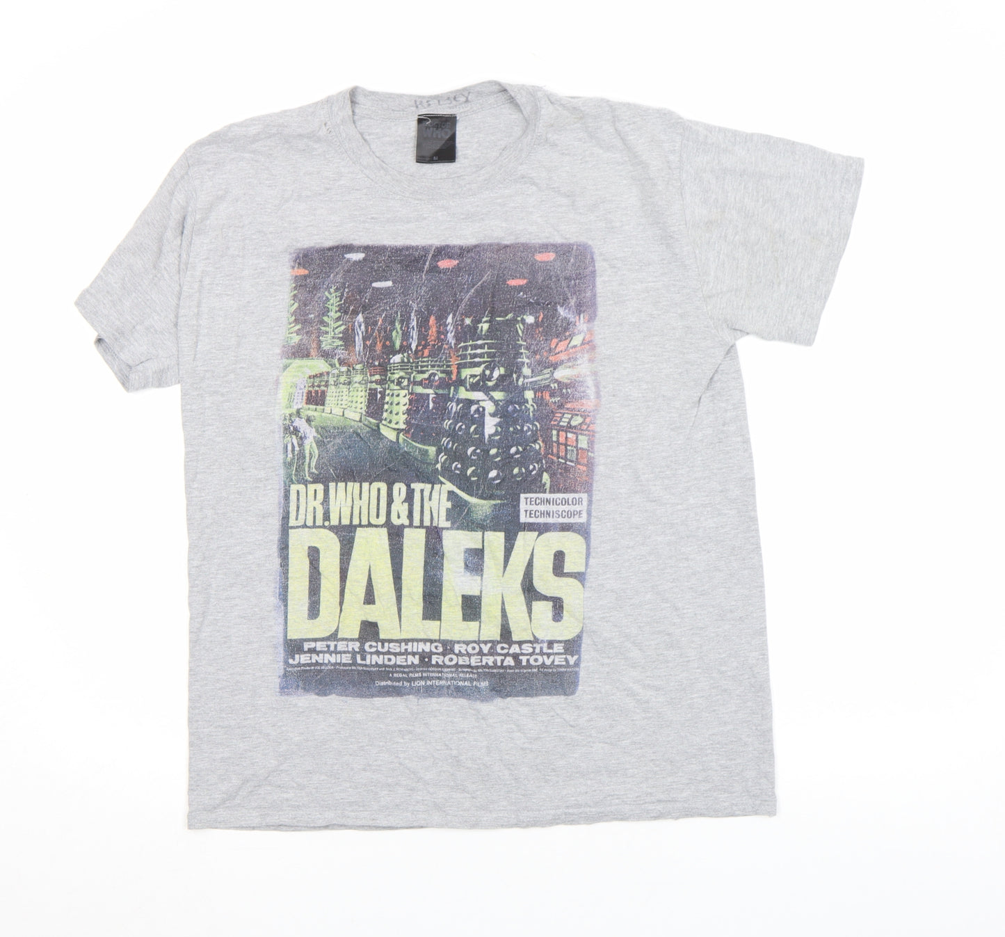 Doctor Who Men's Grey Graphic T-Shirt Daleks Print Size M