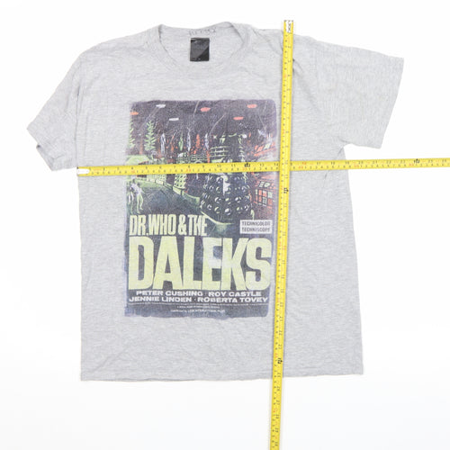 Doctor Who Men's Grey Graphic T-Shirt Daleks Print Size M