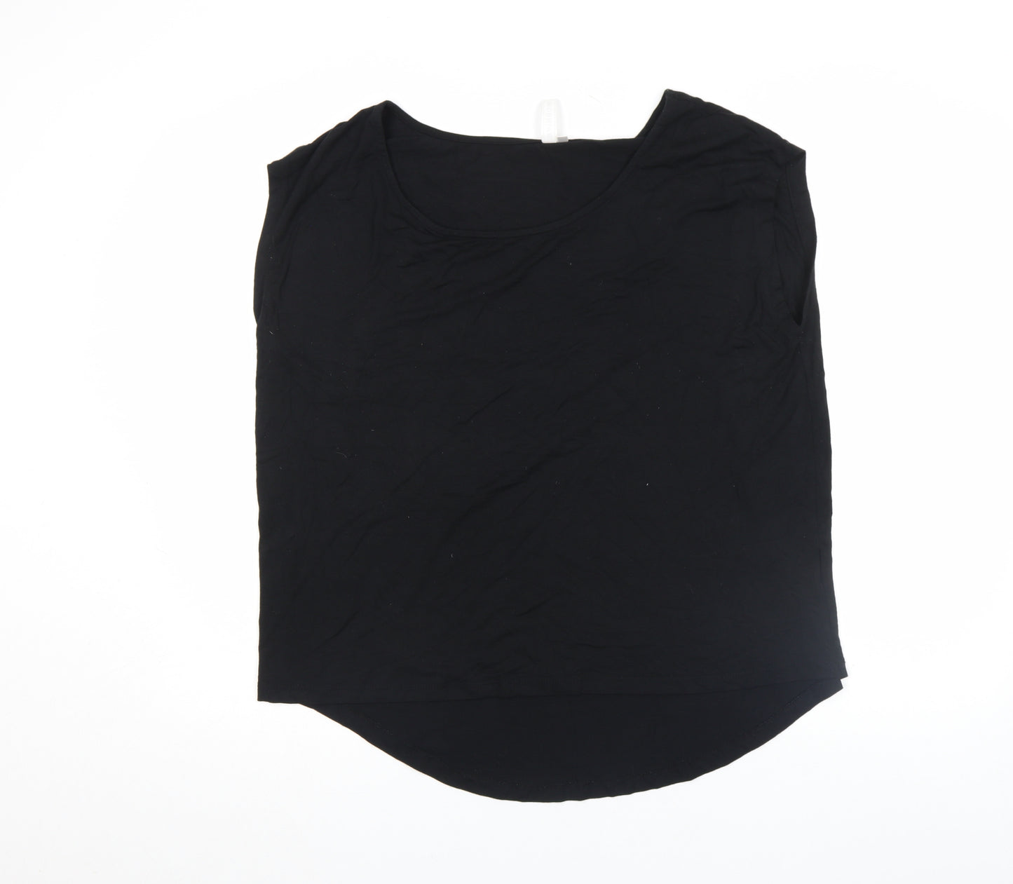 Rainbow Womens Black Cotton Scoop Neck Sleeveless Tank Top Size 16