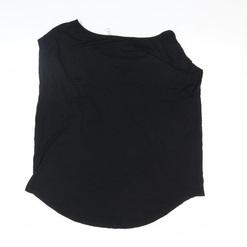 Rainbow Womens Black Cotton Scoop Neck Sleeveless Tank Top Size 16