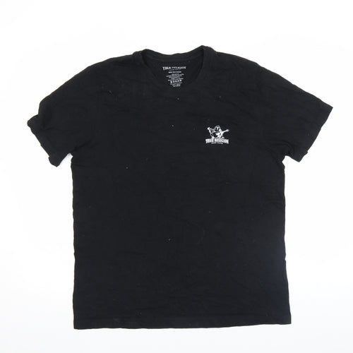 True Religion Men's Black Medium Graphic Cotton T-Shirt