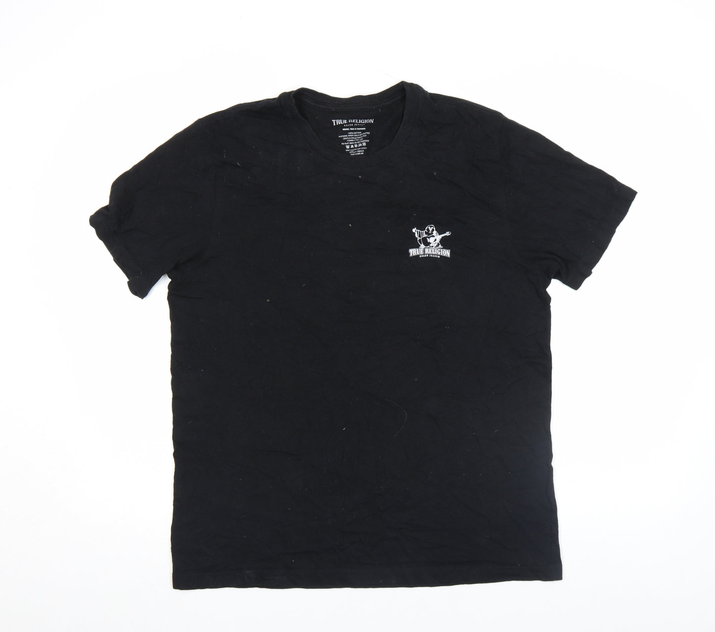 True Religion Men's Black Medium Graphic Cotton T-Shirt