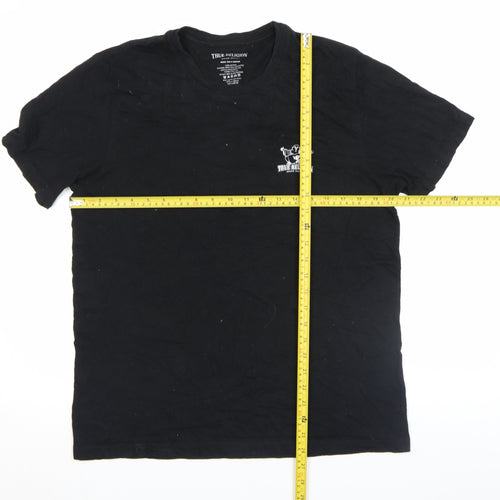 True Religion Men's Black Medium Graphic Cotton T-Shirt