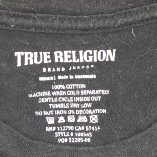 True Religion Men's Black Medium Graphic Cotton T-Shirt