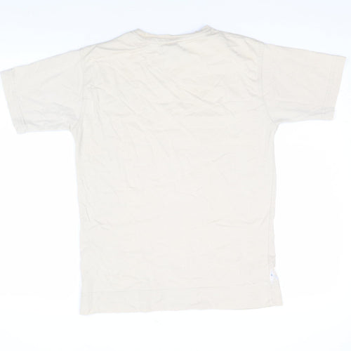 Haywire Men's Beige Graphic Print Cotton Crew Neck T-Shirt L