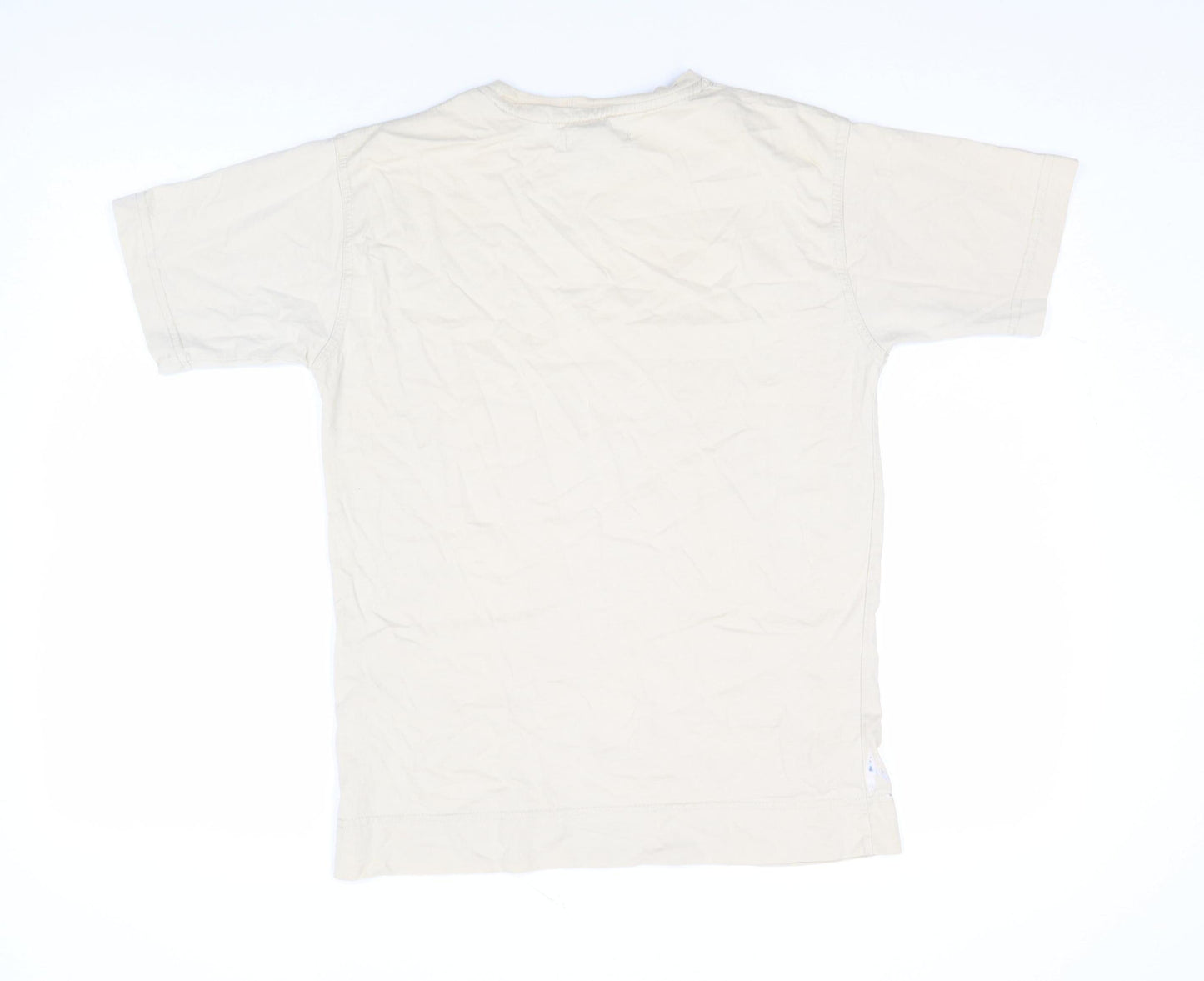 Haywire Men's Beige Graphic Print Cotton Crew Neck T-Shirt L