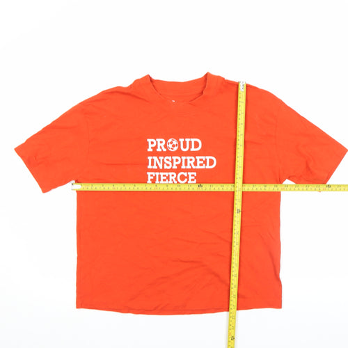 Tu Women’s Orange Cotton T-Shirt Size 8 Crew Neck Short Sleeve