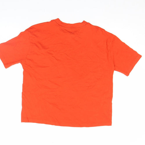 Tu Women’s Orange Cotton T-Shirt Size 8 Crew Neck Short Sleeve
