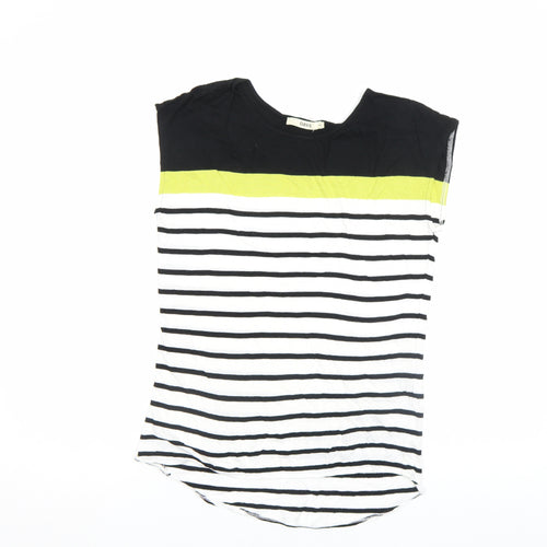 Oasis Women’s Black Stripe Crew Neck Sleeveless T-Shirt XS
