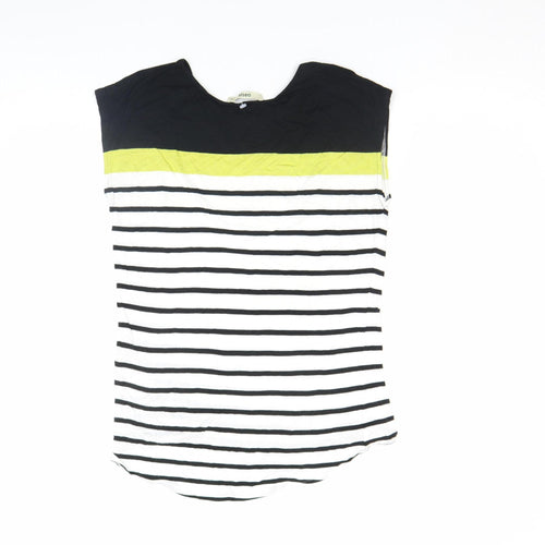 Oasis Women’s Black Stripe Crew Neck Sleeveless T-Shirt XS