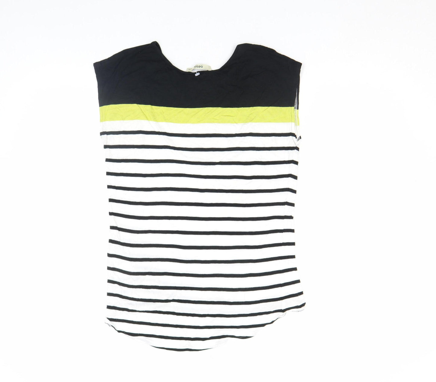 Oasis Women’s Black Stripe Crew Neck Sleeveless T-Shirt XS