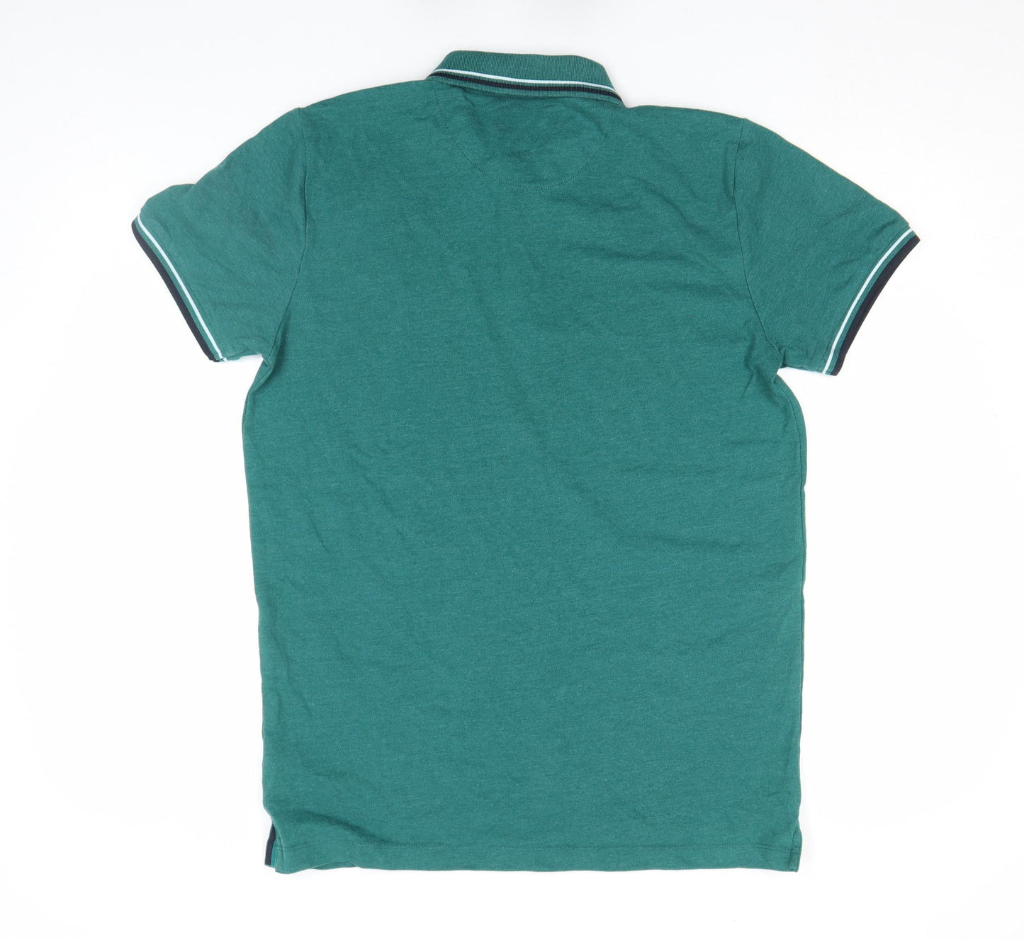 EASY Men's Green Short Sleeve Polo Shirt M Cotton Blend Classic Fit