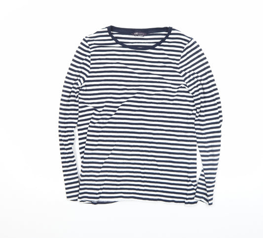 Marks and Spencer Women’s Blue Striped Long Sleeve Cotton T-Shirt Size 16