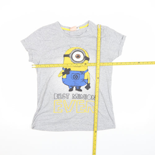 Despicable Me Grey Minion Graphic Women's T-Shirt Size S