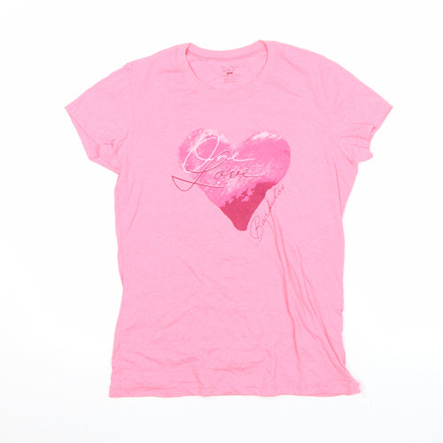 Sun Island Womens Pink Slim Fit Graphic T-Shirt Size S