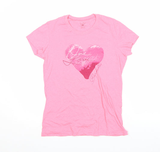 Sun Island Womens Pink Slim Fit Graphic T-Shirt Size S