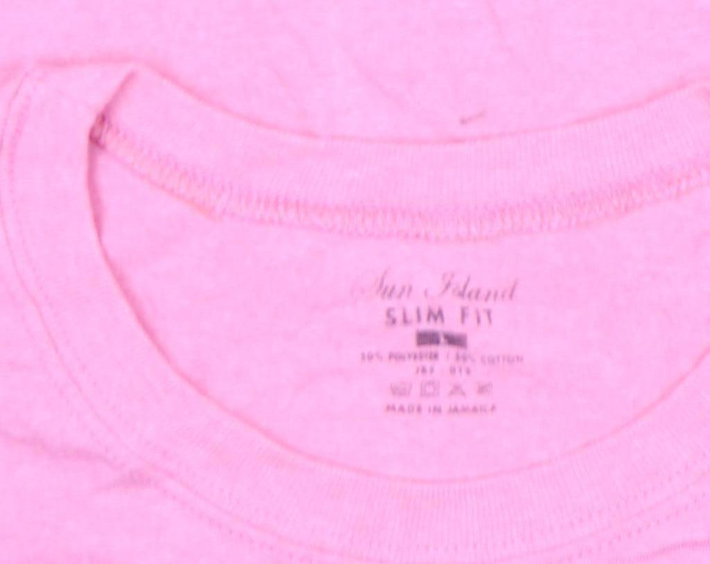 Sun Island Womens Pink Slim Fit Graphic T-Shirt Size S